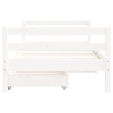 Kids Bed Frame with Drawers White 80x160 cm Solid Wood Pine 834445