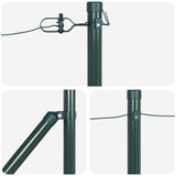 Fence Post 7 pcs Green Steel 42004234
