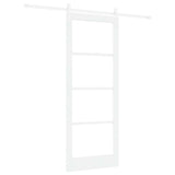 Sliding Door ORKDAL White 83 x 211 cm Solid Pine Wood and Glass 3331916