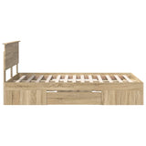 Bed Frame Sonoma Oak 120 x 200 cm Engineered Wood 3408783