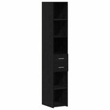 Bookcase with Drawer Black Oak 30 x 42.4 x 185.2 cm 868741