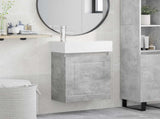 Bathroom Vanity Unit with Tap Concrete Grey 45.5 x 22.5 x 84 cm 889504