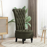 Slipper Chair Army Green 56.5 x 70 x 110 cm Faux Suede Leather 42020689