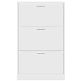 Shoe Cabinet High Gloss White 63x24x103 cm Engineered Wood 342554