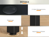 L-Shaped Computer Gaming Desk with Fabric Bag, Hooks and Cable Management, 145 x 81 x 76cm - Black T3398P329834