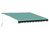 3x2.5 m Sun Shade Canopy Garden Patio Manual Retractable Awning Canopy-Dark Green T3398P310345