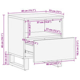 Bedside Cabinet Natural 40 x 33 x 46 cm Solid Mango Wood 4018050