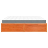 Bed with Mattress Wax Brown 200x200 cm Solid Wood Pine 3281924