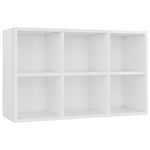 Book Cabinet/Sideboard High Gloss White 66x30x98 cm Engineered Wood 800348