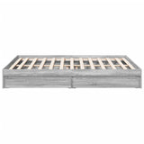 Bed Frame with Drawers without Mattress Grey Sonoma 160x200 cm 3280648