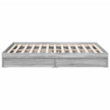 Bed Frame with Drawers without Mattress Grey Sonoma 150x200 cm King Size 3280655