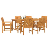 Garden Dining Set 7 pcs Brown Solid Acacia Wood 3154116