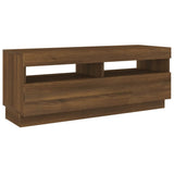 2 Piece TV Cabinet Set with LED Lights Brown Oak Engineered Wood 3120172