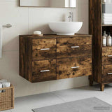 Bathroom Furniture Set 2 pcs Smoked Oak Engineered Wood 3403996
