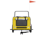Pet Bike Trailer Yellow and Grey Oxford Fabric and Iron 93861