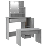 Dressing Table Set with LED Grey Sonoma Engineered Wood 3114121
