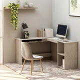 L-Shaped Corner Desk Concrete Grey 120x140x75 cm Engineered Wood 800751