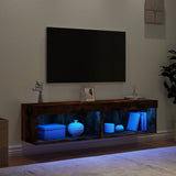 TV Cabinets with LED Lights 2 pcs Smoked Oak 60x30x30 cm 837136