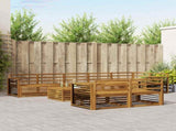Outdoor Sofa Set 9 pcs Natural Solid Acacia Wood 3373709