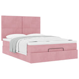 Ottoman Bed with Mattresses Pink 140x190cm Velvet 3313402