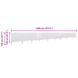 9-panel Wind Screen Fabric 1200x120 cm Sand White 47192