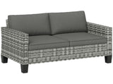 Two-Seater Rattan Outdoor Sofa - Light Grey T3398P317833