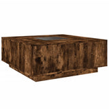 Coffee Table with Infinity LED Smoked Oak 100x100x40 cm 3284046