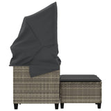 Garden Sofa Light grey PE rattan, powder-coated steel, polyester 365786
