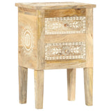 ZNTS Hand Painted bedside Cabinet 40x30x60 cm Solid Mango Wood 286161