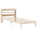 ZNTS Headboard with Shelves 75 cm Solid Wood Pine 850965