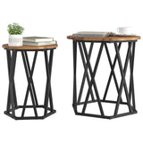 Coffee Table 2 pcs Old Wood Engineered Wood and Steel 868265