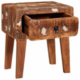 End Table with Drawer Brown 40 x 32 x 46 cm Solid Reclaim Wood 4104556