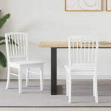 Dining Chairs 2 pcs White 50 x 52.5 x 91 cm Solid Rubber Wood 42020453
