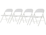 4pcs Elegant Foldable Iron & PVC Chairs for Convention & Exhibition White 27957354