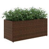 Garden Planters with 2 Pots 2 pcs Brown 72x30x32 cm Poly Rattan 3210529