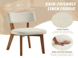 GOMYWAY Mid-Century Modern Dining Chairs Set of 2, Upholstered Mid-Back Armless Padded Side Chairs W2678P512591