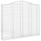 Arched Gabion Baskets 2 pcs 200x30x160/180 cm Galvanised Iron 3145493