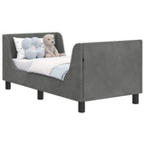Toddler Bed Frame with Headboard Dark Grey 70 x 140 cm Velvet 42010848