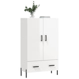 Highboard High Gloss White 69.5x31x115 cm Engineered Wood 828246