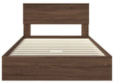 Storage Bed with Drawer Brown Oak 90 x 200 cm Engineered Wood 3410839