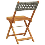 Garden Chair Set of 4 Grey PE rattan and solid acacia wood 3214595