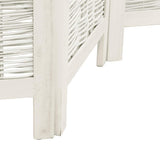 Room Divider 3 Panels White Solid Wood Paulownia 358672