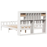 Bookcase Bed without Mattress White 150x200 cm King Size Solid Wood Pine 3322175