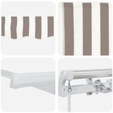 Retractable Awning Light Grey and White 400 x 350 cm 3426117