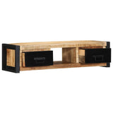 TV Cabinet 100x30x25 cm Solid Rough Wood Mango 4013597