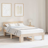 Bed Frame with Headboard Natural 120 x 200 cm Solid Pine Wood 872569