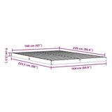 Floor Bed Frame White 160 x 220 cm Solid Pine Wood 869755
