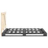 Bed Frame without Mattress Grey 160x200 cm Solid Wood Pine 3281565