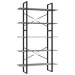 5-Tier Book Cabinet Concrete Grey 100x30x175 cm Engineered Wood 3082002
