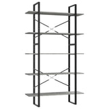 5-Tier Book Cabinet Concrete Grey 100x30x175 cm Engineered Wood 3082002
